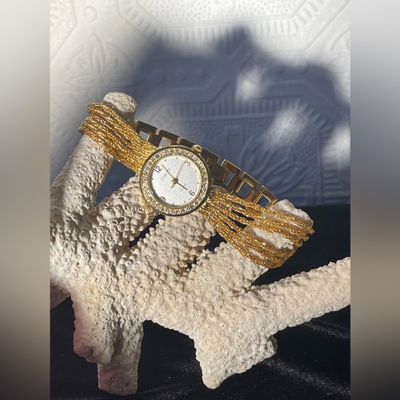 Vintage Cardini Quartz Watch Japan Gold Tone Mesh Bracelet Band New Battery - Picture 1 of 10